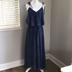 Funky Buddha Navy Floral Long Dress